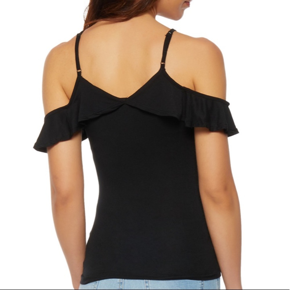 Ruffled Cold Shoulder Top - Picture 2 of 2